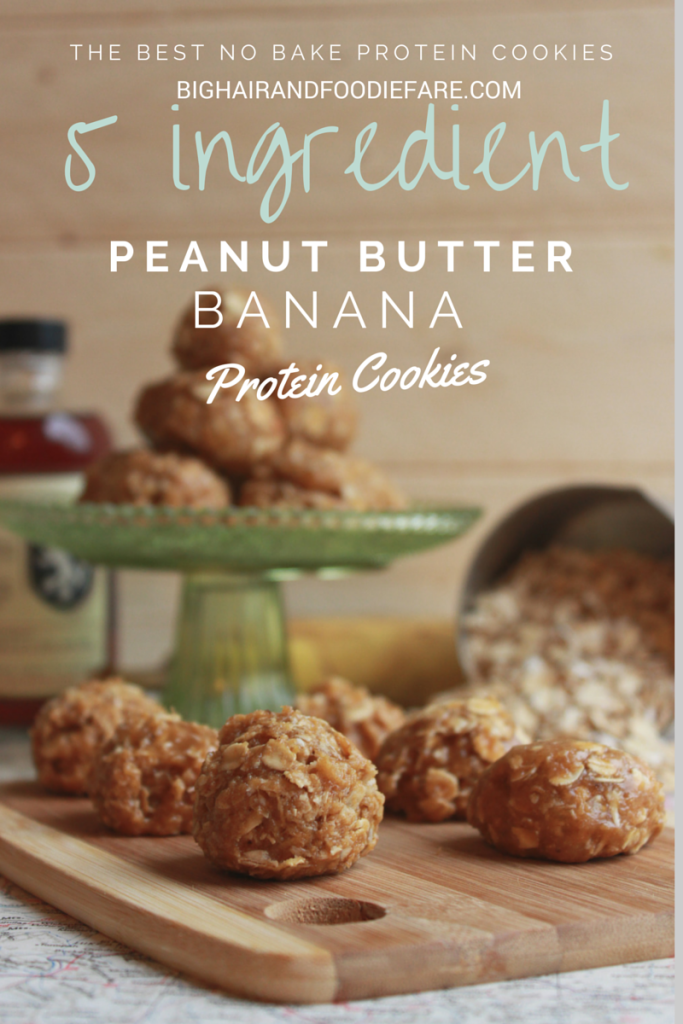 5 Ingredient Peanut Butter Banana No-Bake Protein Cookies