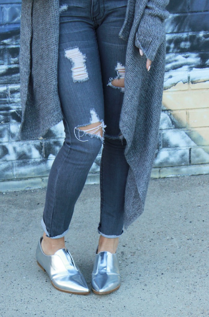 silver loafers, metallic loafers, pointy toe flats