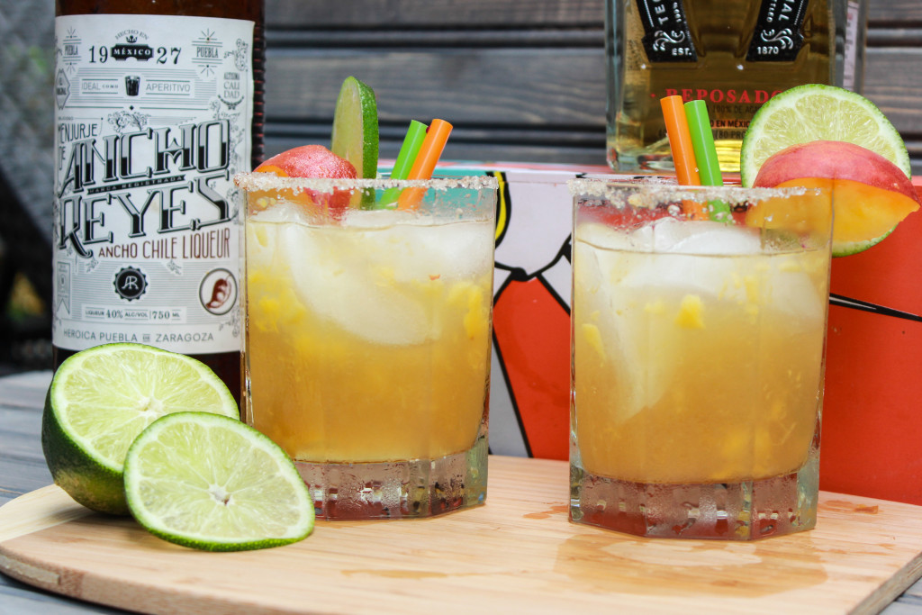 ancho chile, ancho reyes, spicy margarita, peach margarita, spicy and sweet