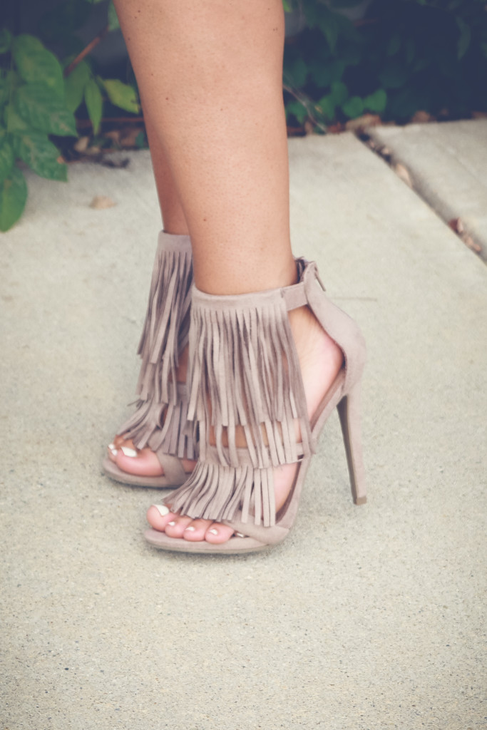fringe heels, charlotte russe heels, indy blogger,midwest blogger, bblogger, style blog, what i wore
