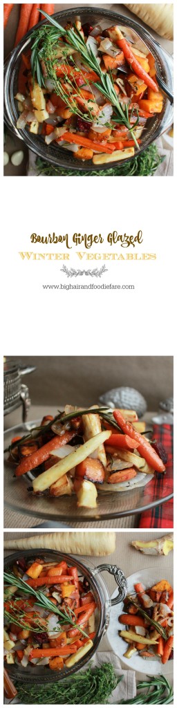 Bourbon Ginger Glazed Winter Vegetables: a hearty alternative to traditional holiday dishes.