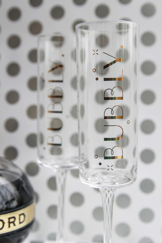 Bubbly Champagne flutes from Marshall's.