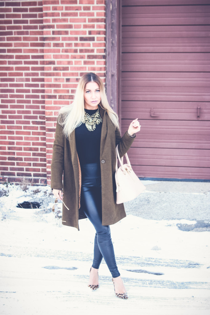 Green Trench and Liquid Leggings
