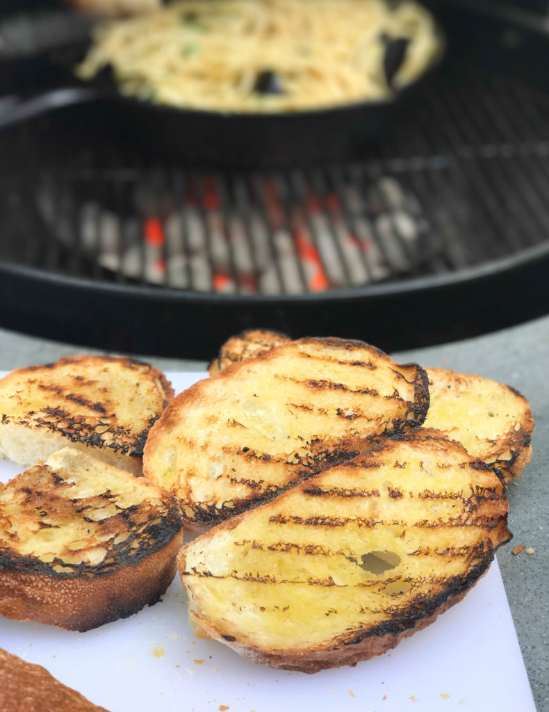 Grilled Bread with Cast Iron Bucatini