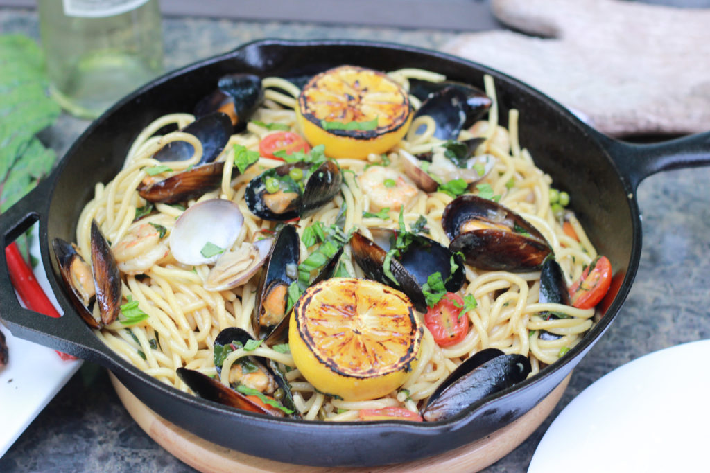 Cast Iron Mussels and Bucatini