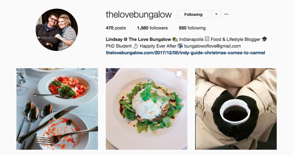 Indianapolis food and lifestyle blogger, Lindsey Flegge of "The Love Bungalow".