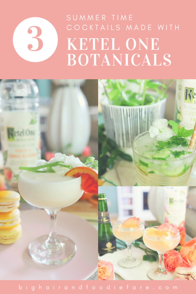 3 Summer time Cocktail recipes for the new Ketel One Botanicals. 
