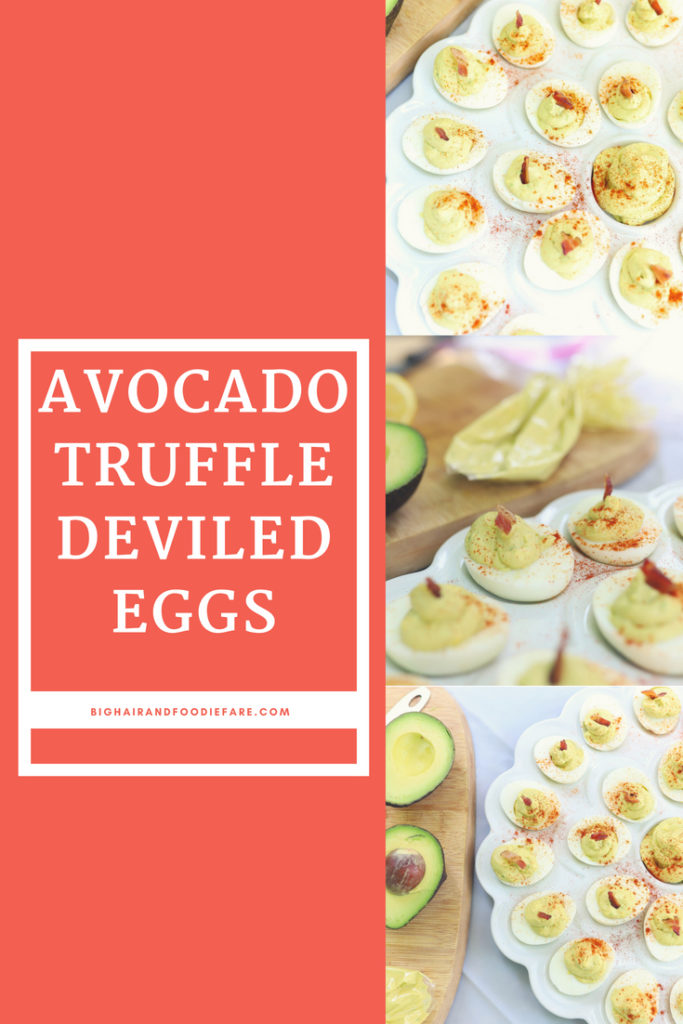 The perfect finger food for your 4th of july cookout: avocado truffle deviled eggs.